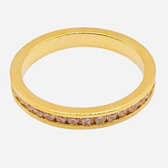 Premier Designs Gold Rhinestone Band Ring Size 10.5 - Picture 2 of 5